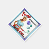 Schattigee nostalgische verpleegster pinup verplee servet (Hoek)