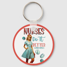 Schattigee nostalgische verpleegster pinup verplee sleutelhanger