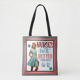 Schattigee nostalgische verpleegster pinup verplee tote bag