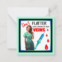 Schattigee Nostalgische Verpleegster Pinup Vlek je Notitiekaartje