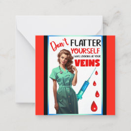 Schattigee Nostalgische Verpleegster Pinup Vlek je Notitiekaartje