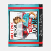 Schattigee nostalgische verpleegster Pinup zal han Fleece Deken (Voorkant)