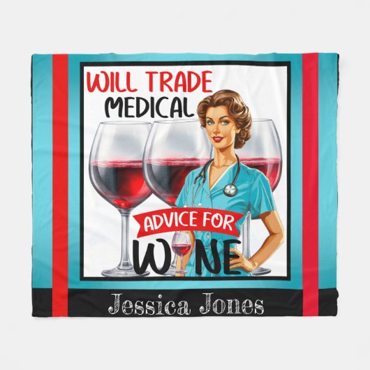 Schattigee nostalgische verpleegster Pinup zal han Fleece Deken (Voorkant (Horizontaal))