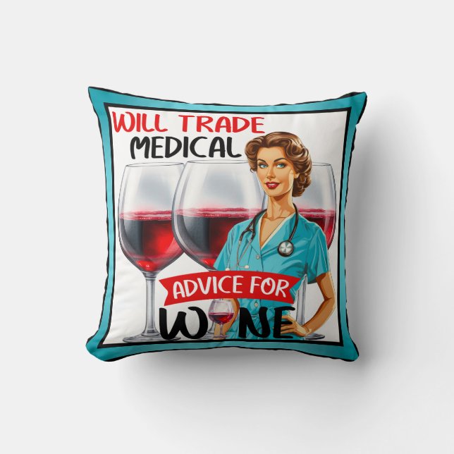 Schattigee nostalgische verpleegster Pinup zal han Kussen (Voorkant)