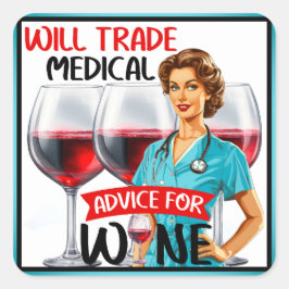 Schattigee nostalgische verpleegster Pinup zal han Vierkante Sticker