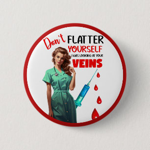 Schattigee Nostalgische Verpleegster_ Vleid jezelf Ronde Button 5,7 Cm