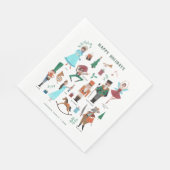 Schattigee notenkraker ballet kerst servet (Hoek)