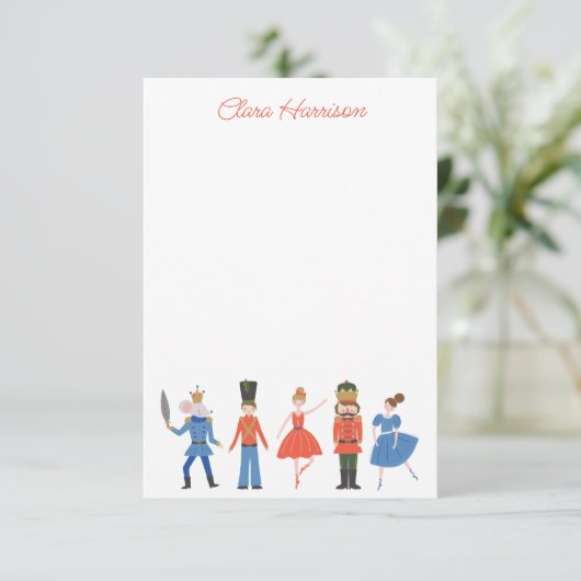 Schattigee Notenkraker Gepersonaliseerde Kerstmis Bedankkaart (Staand voorkant)