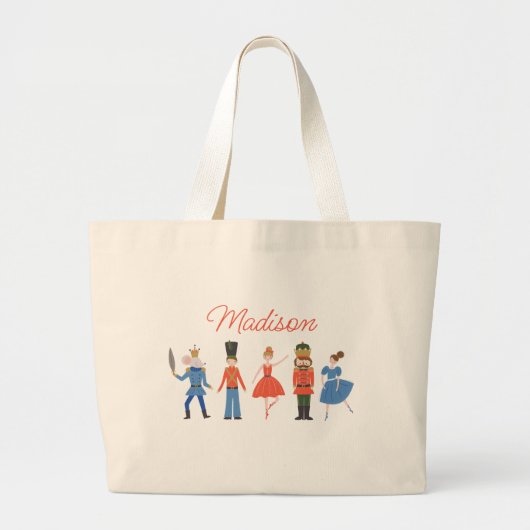 Schattigee Notenkraker Gepersonaliseerde Kerstmis Grote Tote Bag (Voorkant)
