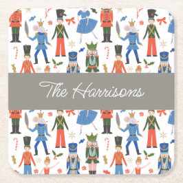 Schattigee Notenkraker Gepersonaliseerde Kerstmis Kartonnen Onderzetters