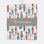 Schattigee Notenkraker Gepersonaliseerde Kerstmis Keramisch Ornament (Links)