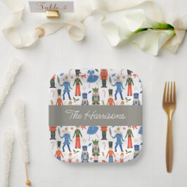 Schattigee Notenkraker Gepersonaliseerde Kerstmis Papieren Bordje