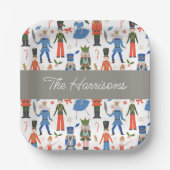 Schattigee Notenkraker Gepersonaliseerde Kerstmis Papieren Bordje (Voorkant)