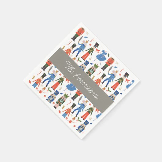 Schattigee Notenkraker Gepersonaliseerde Kerstmis Servet (Hoek)