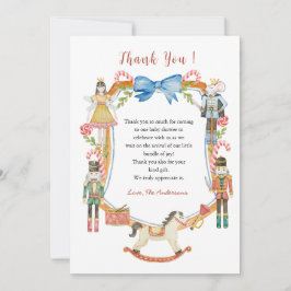 Schattigee notenkraker kerst Baby shower Bedankkaart