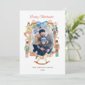 Schattigee Notenkraker Kerstfoto lijst Feestdagenkaart (Staand voorkant)