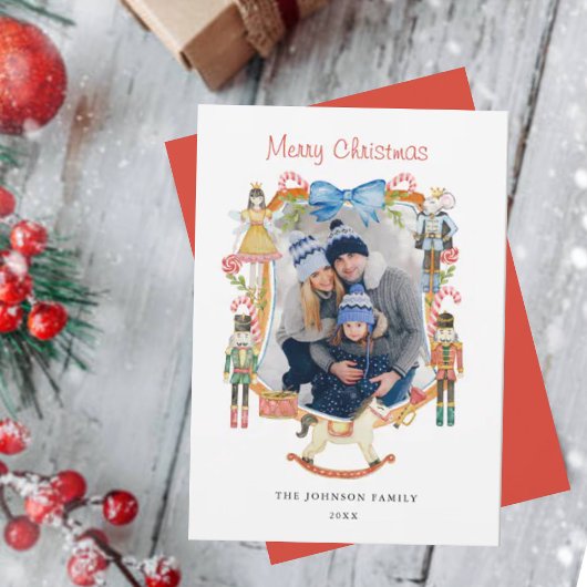 Schattigee Notenkraker Kerstfoto lijst Feestdagenkaart