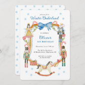 Schattigee notenkraker kerstmeisje 1e verjaardag kaart (Voorkant / Achterkant)