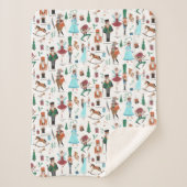 Schattigee Notenkraker Kerstvakantie Sherpa Deken (Voorkant)