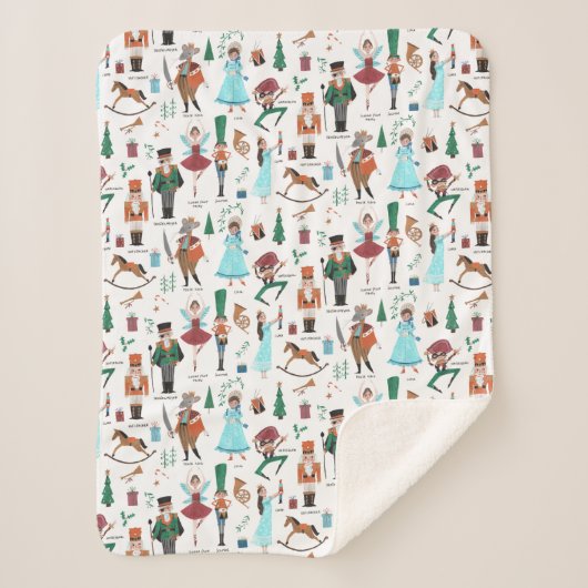 Schattigee Notenkraker Kerstvakantie Sherpa Deken (Voorkant)