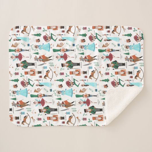 Schattigee Notenkraker Kerstvakantie Sherpa Deken (Voorkant (horizontaal))