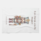 Schattigee Notenkraker Naam Eet Drink Wees vrolijk Theedoek (Horizontaal)