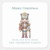 Schattigee Notenkraker Naam Vrolijk Kerstfeest Vierkante Sticker (Voorkant)