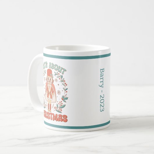 Schattigee Notenkraker sneeuwvlok bladeren krans k Koffiemok (Voorkant links)