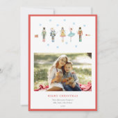 Schattigee notenkraker soldaten Foto Kerstmis Feestdagenkaart (Voorkant)