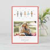 Schattigee notenkraker soldaten Foto Kerstmis Feestdagenkaart (Staand voorkant)