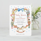 Schattigee Notenkraker soldaten Kerst Baby shower Kaart (Staand voorkant)