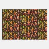 Schattigee notenkraker trio perzik Sinaasappel Inpakpapier Vel (Voorkant 2)