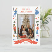 Schattigee Notenkraker Verticale Foto Kerstmis Feestdagenkaart (Staand voorkant)