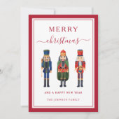 Schattigee Notenkraker Vrolijk Kerstfeest Feestdagenkaart (Voorkant)