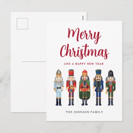 Schattigee Notenkraker Vrolijk Kerstfeest Feestdagenkaart (Voorkant / Achterkant)