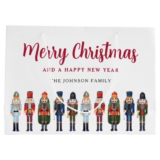 Schattigee Notenkraker Vrolijk Kerstfeest Groot Cadeauzakje (Achterkant)