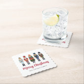 Schattigee Notenkraker Vrolijk Kerstfeest Kartonnen Onderzetters (Insitu)