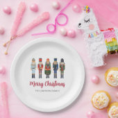 Schattigee Notenkraker Vrolijk Kerstfeest Papieren Bordje (Feest)