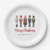 Schattigee Notenkraker Vrolijk Kerstfeest Papieren Bordje (Voorkant)