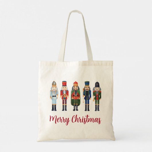Schattigee Notenkraker Vrolijk Kerstfeest Tote Bag (Achterkant)