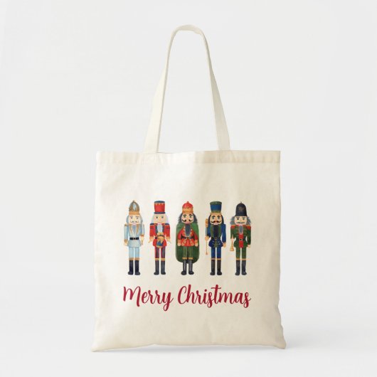 Schattigee Notenkraker Vrolijk Kerstfeest Tote Bag (Voorkant)