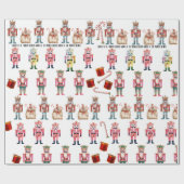 Schattigee Notenkrakers Drums Candy Canes Cadeaupapier (Vlak)