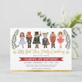 Schattigee notenkrakersfeest winterkerstverjaardag kaart (Staand voorkant)