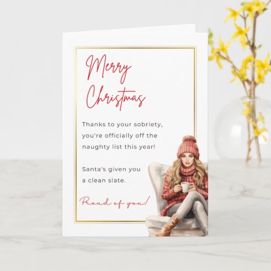 Schattigee nuchterheid kerst Kaart (Gele Bloem)