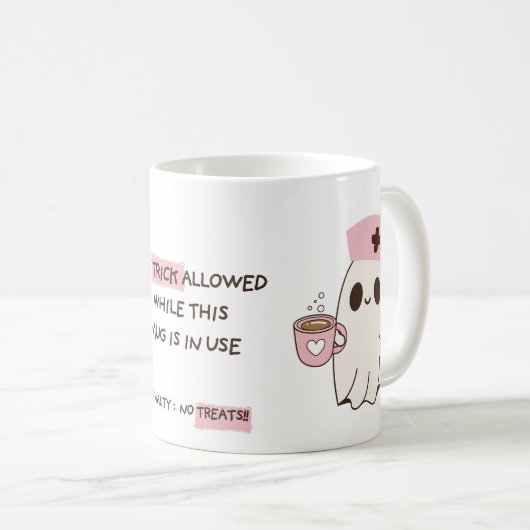 Schattigee Nurse Ghost Halloween Mok - 11oz (Voorkant rechts)