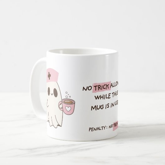 Schattigee Nurse Ghost Halloween Mok - 11oz (Voorkant links)