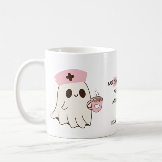 Schattigee Nurse Ghost Halloween Mok - 11oz (Links)