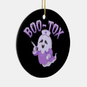 Schattigee Nurse Ghost met Botox Injection Funny S Keramisch Ornament (Rechts)
