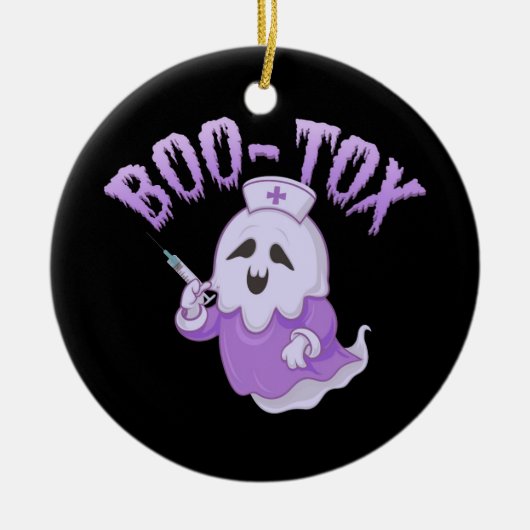 Schattigee Nurse Ghost met Botox Injection Funny S Keramisch Ornament (Voorkant)