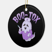 Schattigee Nurse Ghost met Botox Injection Funny S Keramisch Ornament (Links)